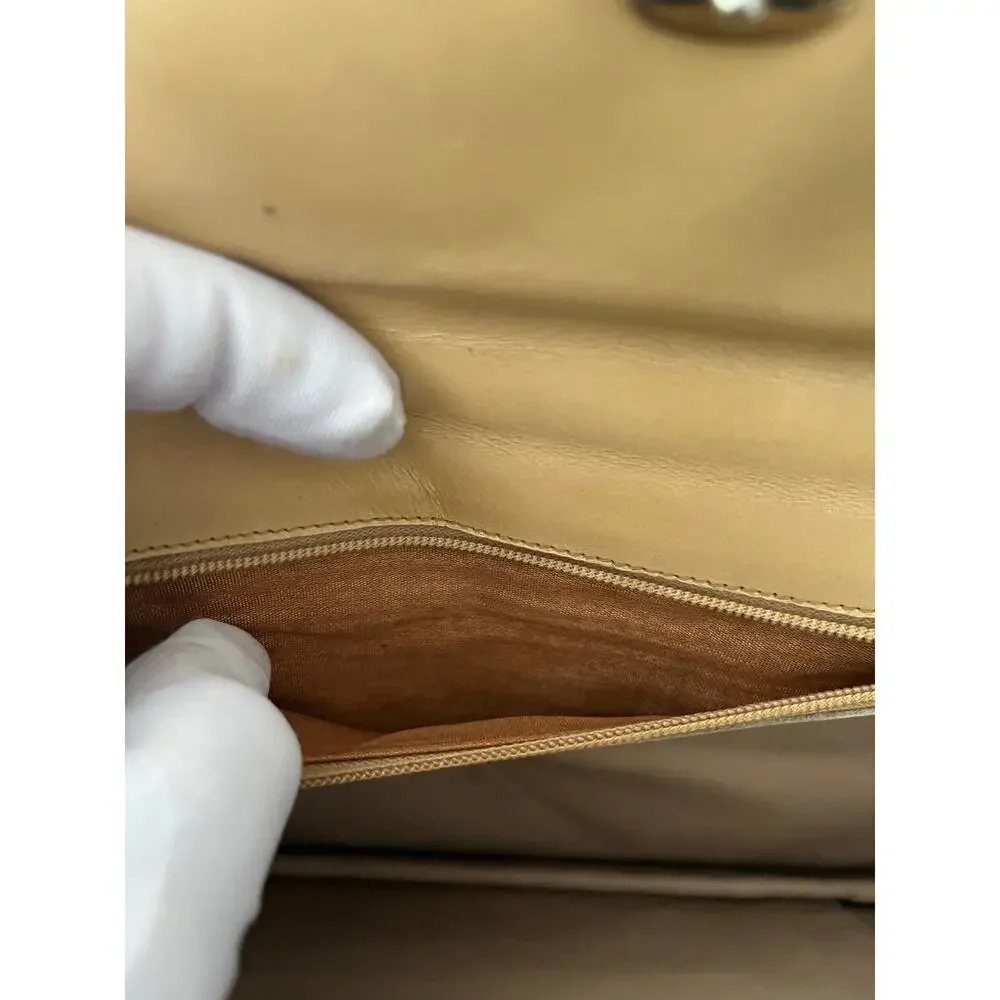 8 x 5 Vintage Genuine Snake Skin Tan Womens Clutch Handbag Almond Brown